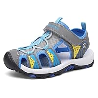 Mishansha Sandalen Jungen Trekkingsandalen Kinder Geschlossene Sommer Sandalen Grau 31 EU