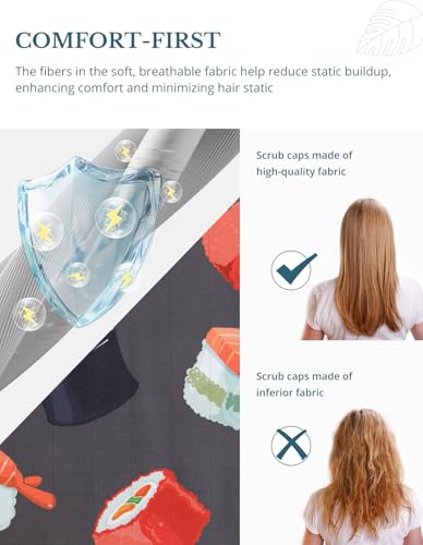 Image of Scrub Caps for Men and Women with Buttons, Classic Surgical Caps