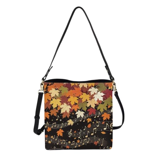 Image of HUGS IDEA Boho Bags for Women Leather Handbag Shoulder Bucket Crossbody Purse