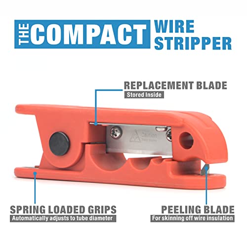 Image of iCrimp ICP-240 Cable Stripper for AWG 12 to 4 /0 Round Cables, Radial Wire Stripper with 2 Extra Blades (Pack of 2)