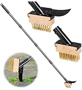 Walensee 3-in-1 Crack Weeder & Moss Remover Brush with 66.5-Inch Adjustable Handle, Weed Puller w...