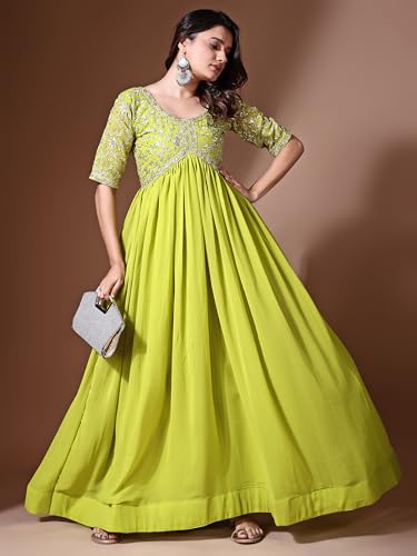 Image of Fashion Basket Georgette Embroidered Anarkali Dress for Women