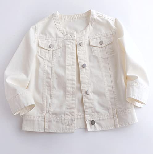 Kedera Women Denim Jacket Button Down Collarless 3/4 Sleeve Cropped Jean Jacket3