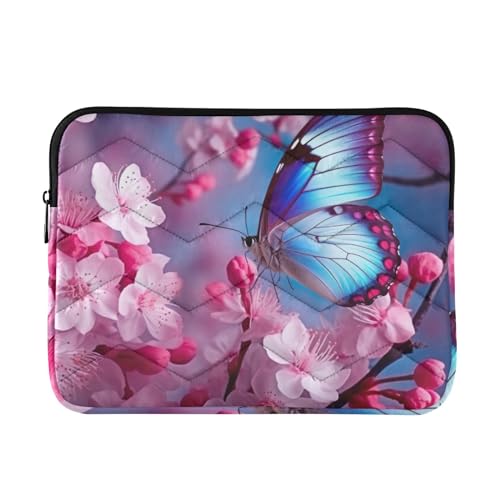 Funda para portátil rosa con diseño mariposa 13-14 pulgadas miniatura 1