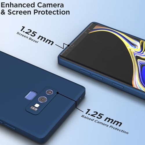 Image of Outlouders Back Cover for Samsung Galaxy Note 9 | Camera Protection | Durable Soft Matte Silicone Bumper Case (Blue)