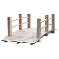 Outsunny Fir Wood Garden Bridge Arc Walkway with Side Railings for Backyards, Gardens, and Streams, Natural Wood, 60" x 26.5" x 19"