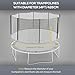 14ft Round Trampoline Safety Net with 8 Straight Poles, Weather-Resistant Trampoline Replacement Enclosure with Yellow Zippered Entrance, Poles Not Included