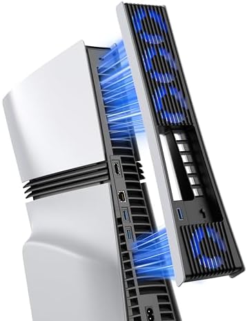 （06:00時点） KIWIHOME PS5 PRO用 冷却ファン 四つのふぁん&36ブレード PS5 Pro 冷却 対策 ps5 pro 周辺機器 自動温度検出 風速調整可能 LEDライト付き 冷却ファン USB 3.0 低騒音 熱対策 ps5 Pro アクセサリー プレイステーション5 pro用 取り付けが簡単 縦置き・横置き両適用ディスク通常版/デジタル版対応 【PS5/PS5 Slim非対応】