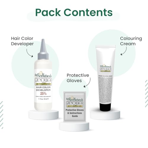 byPurenaturals Aequo Organic Cream Salon Pack Hair Colour 3N Dark Brown for Men and Women,120 ML| 100% Grey Coverage| PPD & Ammonia Free