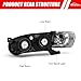 ADCARLIGHTS Compatible with 2001 2002 Toyota Corolla Headlight Assembly, Headlamps Replacement w/Black Housing Amber Reflector Driver and Passenger Side