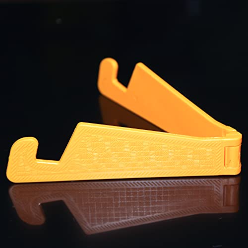 Image of FCS Universal Mobile Phone Stand Holder and Tablet Stand Holder, Pocket Size, Foldable, V Type, Compatible for All Smartphones, Tablets, Ipads, Ebook Readers. 2 Pc. Set ( 1 Pack ) (Yellow)