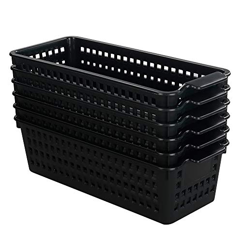 Bblie Cestos de Plastico Almacenaje Pequeña, Negro Cesta, Paquete de 6 Unidades