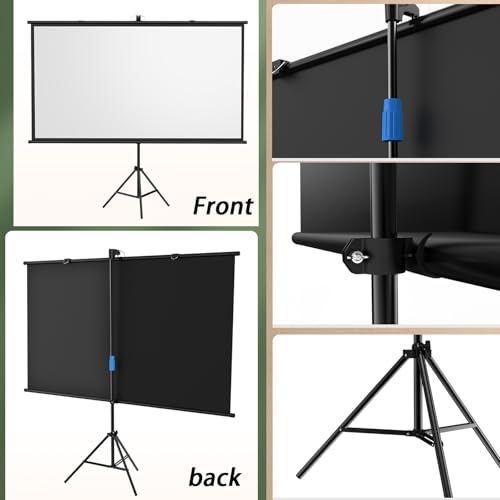 Pantalla de proyección con soporte 72 pulg plegable portátil miniatura 4
