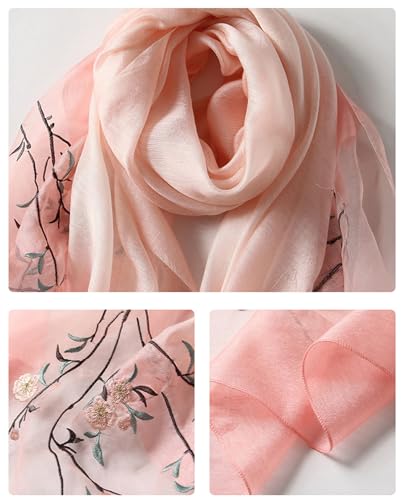 Scarf for Women Silk Scarves Gradient Silk Scarves Elegant Wraps Shade Scarves Lightweight Shawl Pashmina2