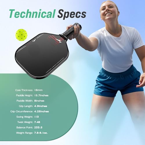 Warping Point Rhythm 16MM Pickleball Paddle, Carbon Fiber Paddle, Thermoformed Design with MaxCell Honeycomb Core, Design for Precision Control & Consistent Power by Warping Point - Used condition - Image 4