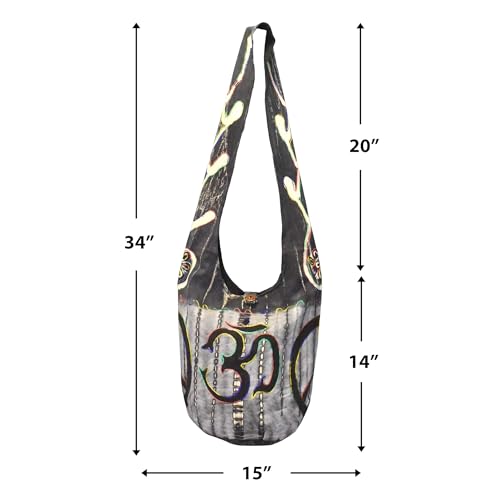 Image of Mandala Crafts Hippie Bag, Large Boho Hobo Purse for Women, Crossbody Shoulder Sling Bags for Indie Style Bohemian Accessory