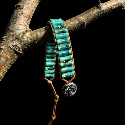 Image of Plumiss Women Boho Handmade Natural Stone Crystal Leather Bead Wrap Bracelets Collection