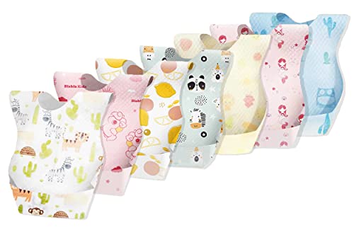 Image of THE LITTLE LOOKERS Disposable Bibs /Use & Throw Baby Bibs /Apron for Feeding /Burp /Drool for Newborns /Infants /Toddlers (Multi -Pack of 40)