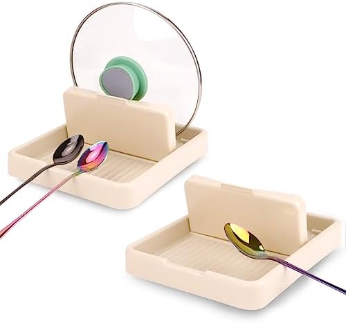 2 Bandejas para Cucharas con Soporte para Tapa de Placa de Cocina...