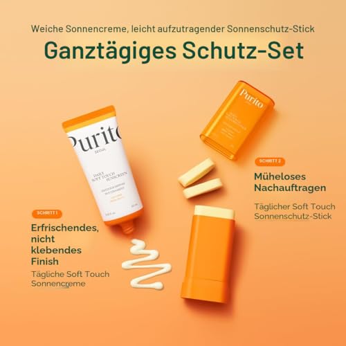 Purito Seoul Daily Soft Touch Sonnenschutz-Stick, LSF50+, PA++++++, 5-in-1-Verteidigung, UVA- und UVB-Schutz, nicht fettend, leicht, tragbar, koreanische Hautpflege, hypoallergen, 20 g 5