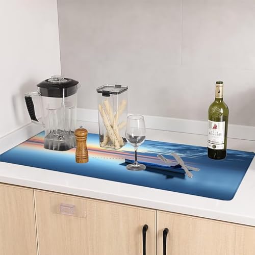 Gaming Tapis de Souris XXL 800 x 400 x 3 mm Grand Tapis de Souris Bleu Mouse Pad Mer Tapis Souris Résistant à l'eau Surface Lisse et Base en Caoutchouc Anti-dérapant, Decoration Chambre Gifts Z-134 – vue 5