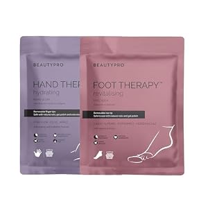 BEAUTYPRO HAND & FOOT THERAPY DUO Hand Mask & Foot Mask Multipack 2-in-1 Dry Cracked Anti-Ageing Treatment Moisturising Socks & Gloves with Removeable Tips Vegan Multi Award Winning Brand