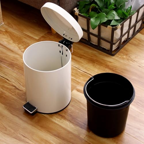 Caneca de basura con pedal 3L plástico blanca para cocina miniatura 7