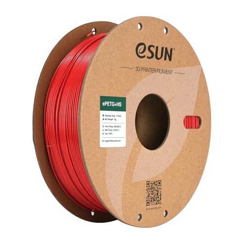Image of eSUN High Speed Upgraded PETG Filament 1.75mm, High Toughness 3D Printer Filament Speedy PETG for Fast Printing, 1KG Spool (2.2 LBS) 3D Printing Filament for 3D Printers, Solid Fire Engine Red
