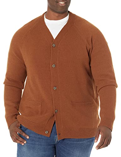 Amazon Essentials Men's Lambs Wool V-Neck Cardigan Sweater with Pockets (Previously Goodthreads...