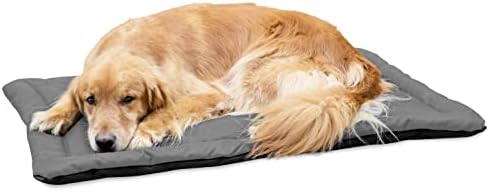 K9 Ballistics Tough Dog Crate Pad - Washable, Durable and Water Resistant Dog Crate Beds - Large Dog Crate Mat, 41"x27.5", Light Gray Velvet