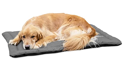 K9 Ballistics Tough Dog Crate Pad - Washable, Durable And Water Resistant Dog Crate Beds - Large Dog Crate Mat, 41"X27.5", Light Gray Velvet #TOP5