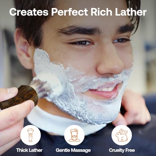 RUBAB MEN Premium Soft Shaving Brush for Men |Leopard Edition| Experience Luxury Shaving with Cruelty-Free Bristles & Classic Wooden Handle | Designed & Crafted in India