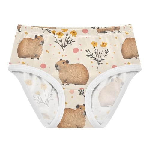 Wusikd Capybaras Girls' Underwear Cotton Beige Girls Briefs Soft Toddler Underwear 2T