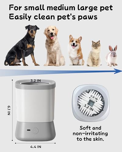 Image of Electric Dog Paw Cleaner for Dogs,2 Speeds Automatic Dog Foot Paw Washer for Medium Large Cat Dog Pet