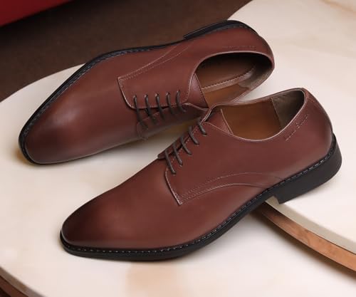 Image of LOUIS STITCH Formal Derby Lace Up Shoes for Men | Handcrafted Italian Leather Mens Shoes (LSNRXPL)