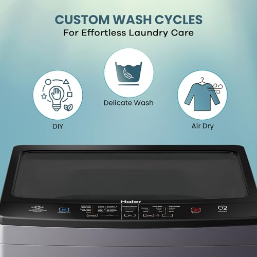 Image of Haier 10.5 Kg 5 star Fully Automatic Top Loading Washing Machine HWM105-826S6, Starry Silver, Oceanus Wave Drum,Near Zero Pressure, Toughened glass)