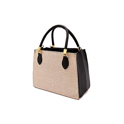 KIT Bolsa Lorena Feminina Juta e Carteira Cor:Preto;Tamanho:único