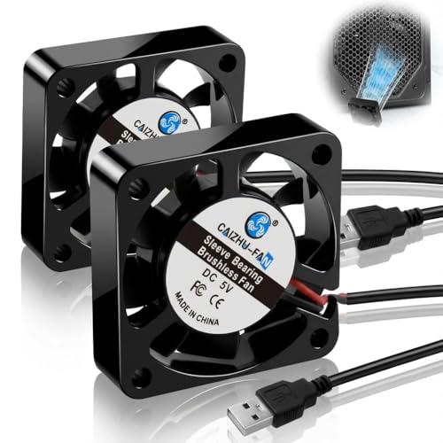 2 Unidades Ventilador Refrigeración USB 40x40x10mm 5V DC USB Ventilador de Refrigeración Cojinete a Aceite 5000 RPM 19,5 dB para PC 3D-Printer Router NAS