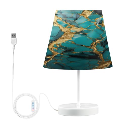 Lámpara de mesita de noche de mármol dorado