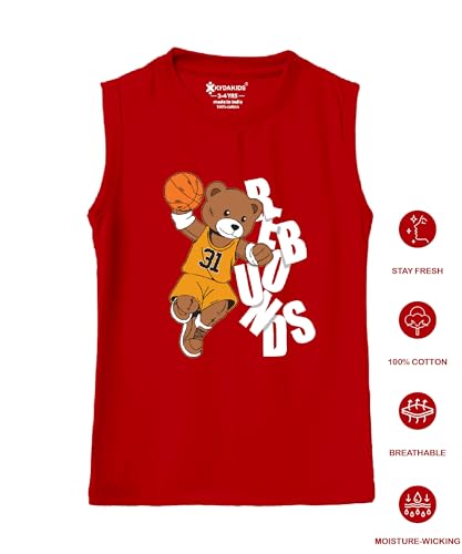 Image of KYDA KIDS 100% Cotton Bio Washed Premium Printed Boys Sleeveless Loose Fit Tshirt - Antibacterial Boys Vest - Pack of 3