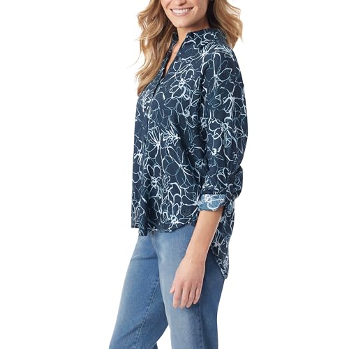Image of Gloria Vanderbilt Women's Amanda Oversized Button Down Shirt with Roll-tab Sleeves