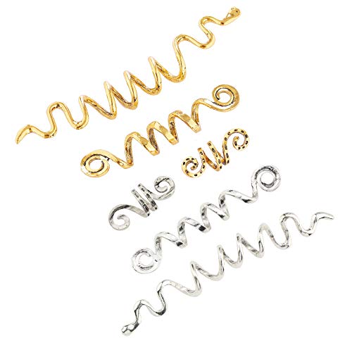 FRDTLUTHW 6 Pcs Hair Accessories Loc Hair Jewelry for Women Braids, Dreadlock Accessories Metal Hair Clips Decoration Gold & Silver (Multiple Styles)-style 3