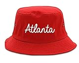 Atlanta ATL Script Chest Bucket Hat Red
