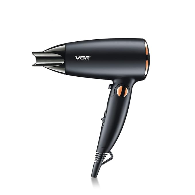 VGR V-439 Professional Hair Dryer 1600 Watts Foldable Hair Dryer with 2 Speed Setting, Black at Rs. 735