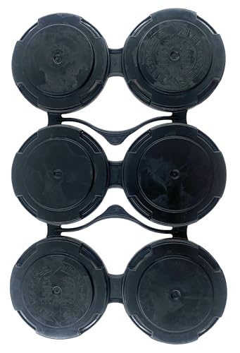Reusable Black Can Holder Carrier, Six Can, Pack of 20 | Snap Off Carrier For 12 oz & 16 oz Cans | Brewery Homebrewing Beverage Canning & Transport | 100% Recycled Plastic, USA Made | Bits N Things