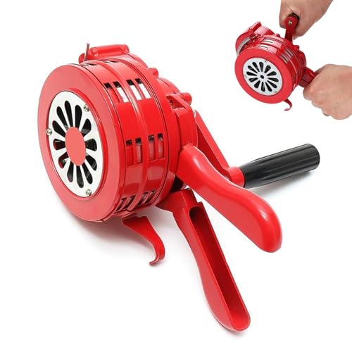Sirena de manivela, carcasa de aluminio, alarma de manivela portátil, control manual, cuerno de ataque aéreo de 110 dB, sirena de mano, sirena de emergencia de autoprotección para fábricas, escuelas y
