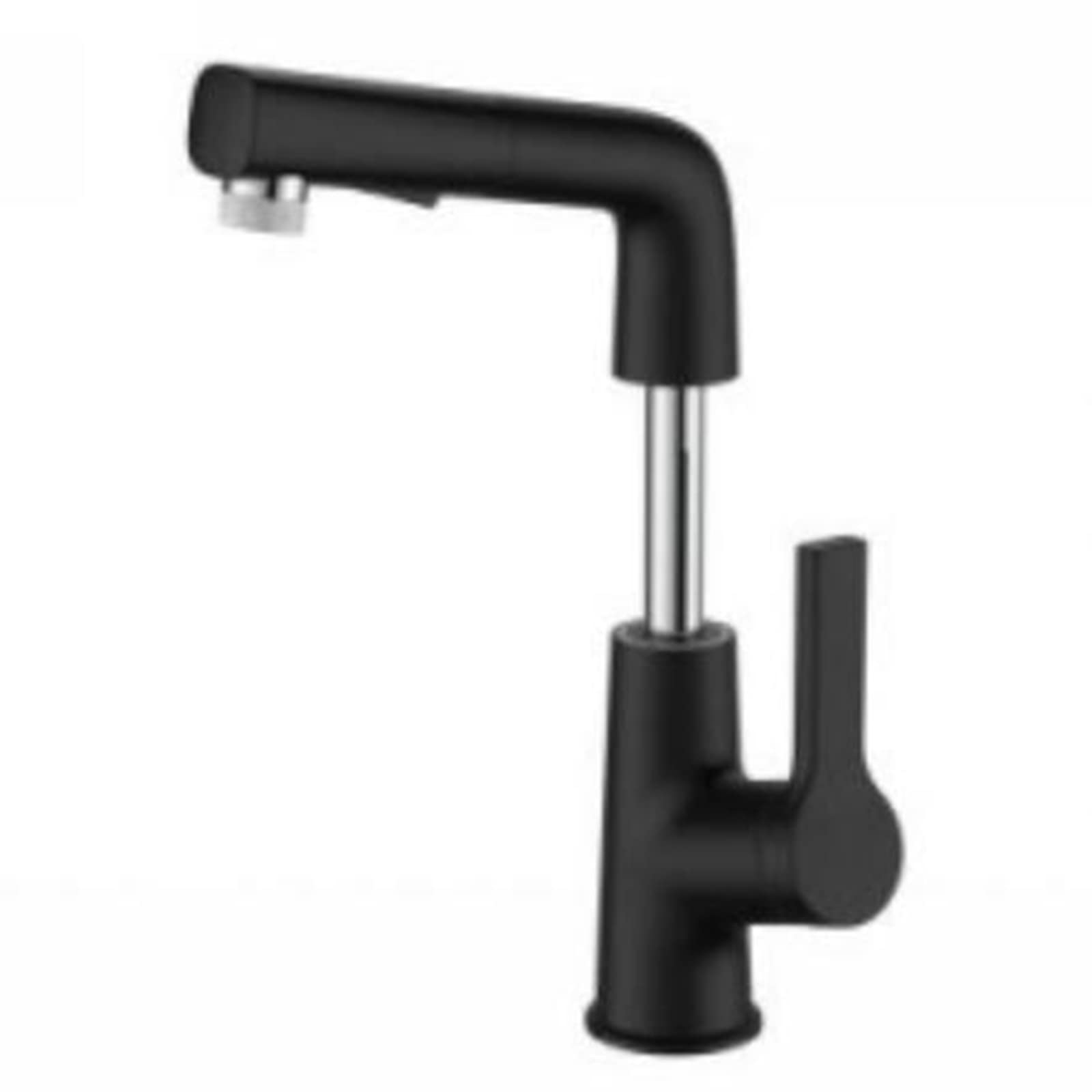 Robinet mitigeur de lavabo avec douchette extractible multifonction noir