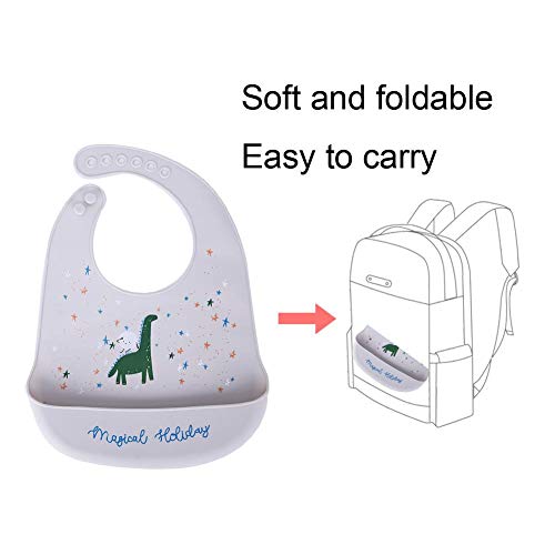 Slabbetje voor het eten van draagbare verstelbare baby-speeksel Handdoek Bay Girl Waterdicht Anti-Dirty Cartoon Pattern… - Image 7