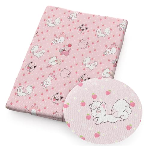 Tissu en coton motif fraises pour couture et bricolage créatif - 200 x 145 cm
