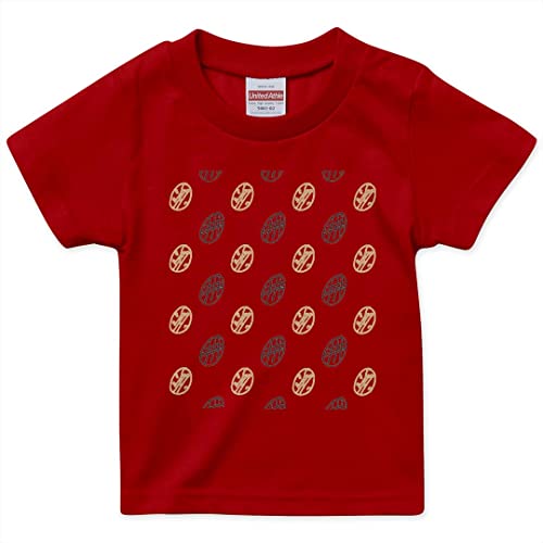 [igsticker] Tシャツ キッズ 子供 130 サイズ size デザイン プリント クルーネック 赤 レッド t-shirt 050179のサムネイル